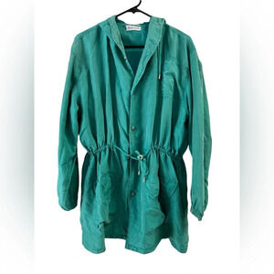 Silk turquoise military style jacket